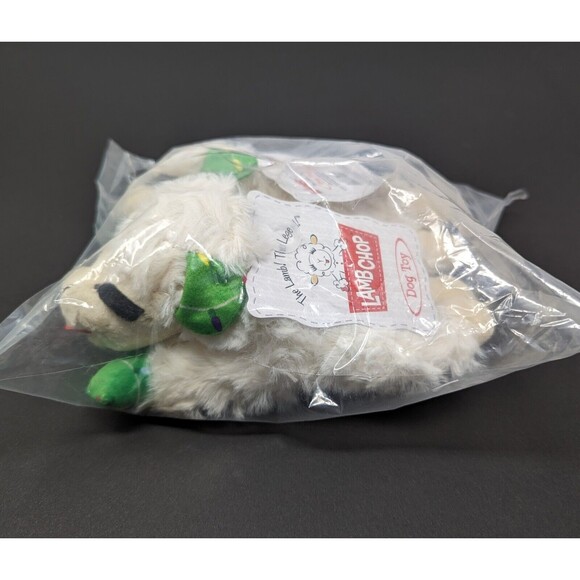 Pack Of 2 Lamb Chop Dog Toy 6" Squeaks with Green Ears Christmas Lights New - Picture 9 of 10